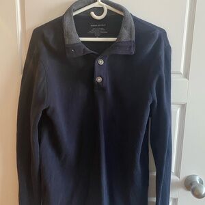 Banana Republic Dark Blue Polo with Charcoal Collar